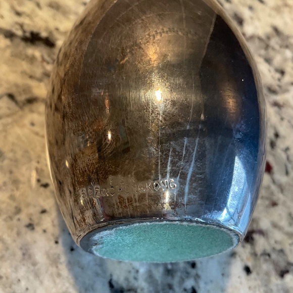 Vintage Weighted Silver-Plated Metal 7” Bud Vase - Made in Hong Kong - Picture 8 of 12